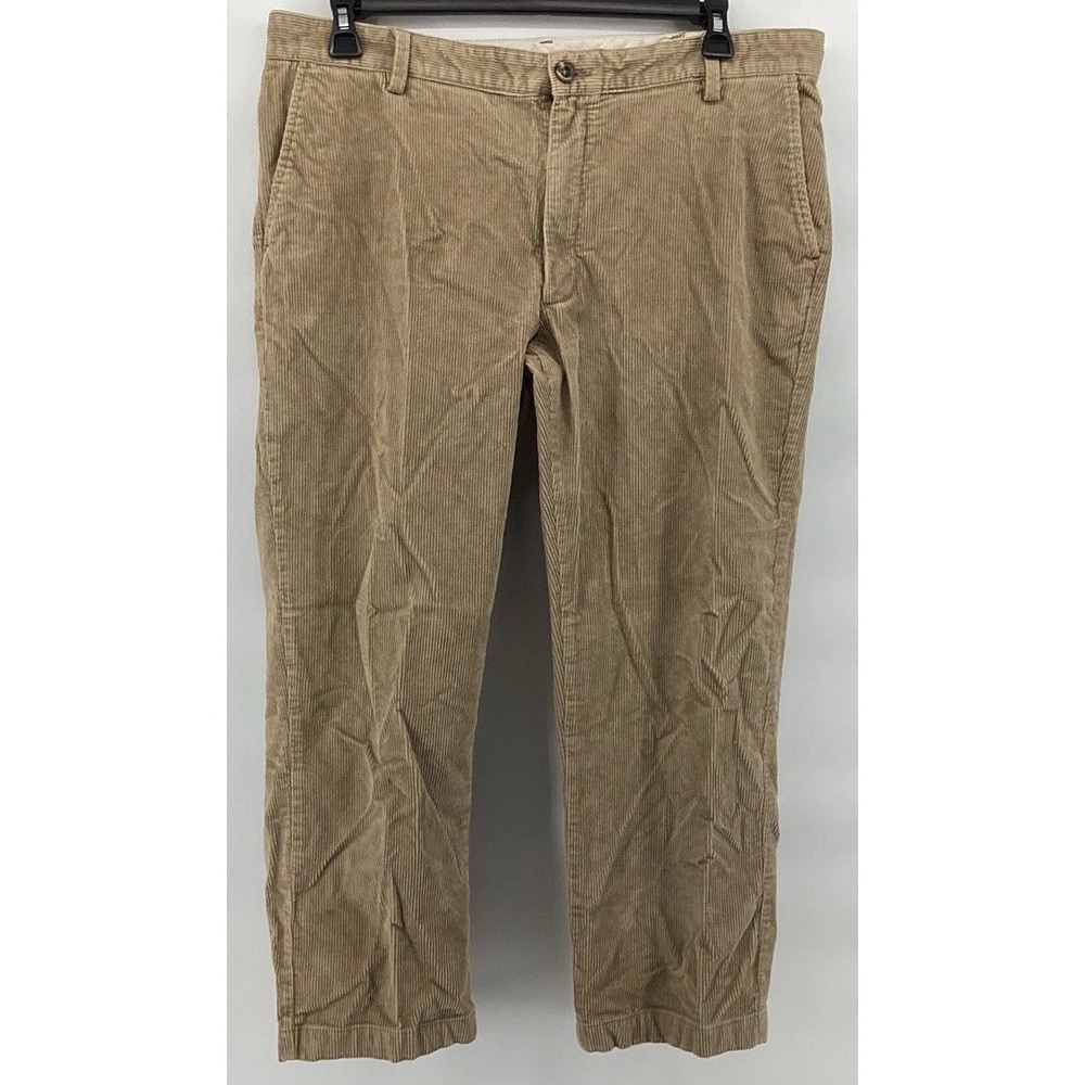 L.L. Bean Stretch Country Corduroy Pants Men's 38X30 Khaki 502835 - Picture 1 of 7